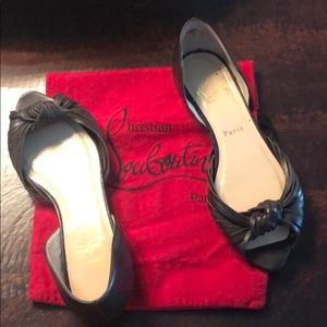 Christian Louboutin peep toe flats size 37 1/2